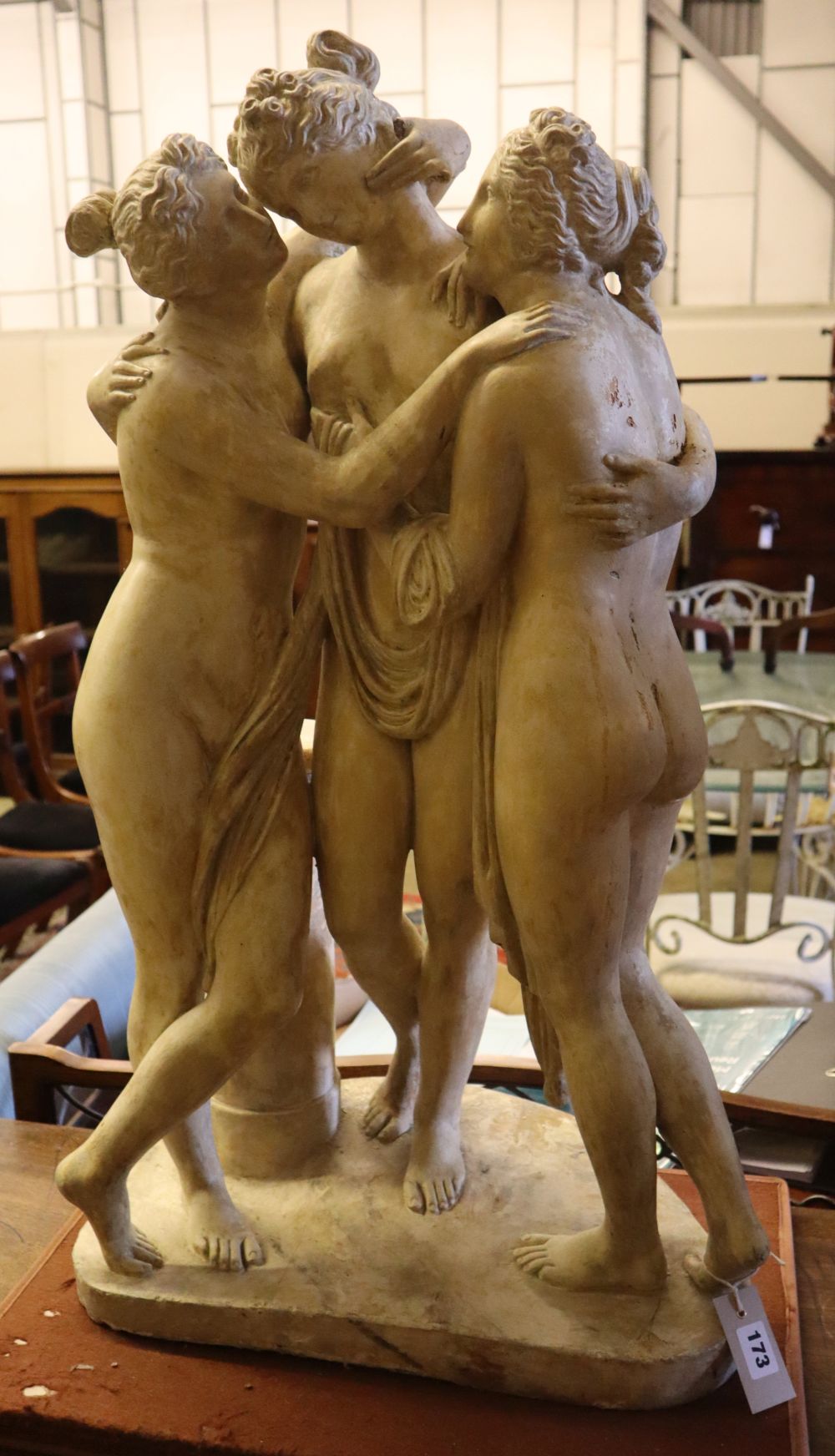 A plaster group of The Three Graces, height 83cm